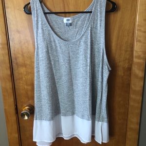 Old Navy Gray Heathered and Sheer Flowy Tank